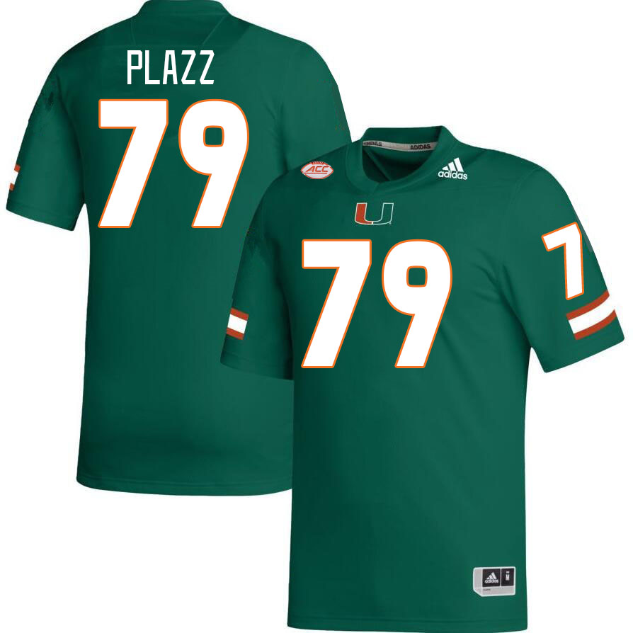 Men #79 Deryc Plazz Miami Hurricanes College Football Jerseys Stitched-Green
